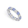 Image 1 : Tanzanite and Diamond Prong-Set Eternity Band : 14K White Gold - 3.00 CT TGW