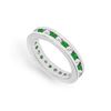 Image 1 : Diamond and Emerald Eternity Band : 14K White Gold – 1.00 CT TGW