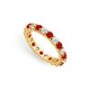 Image 1 : Diamond and Ruby Eternity Band : 14K Yellow Gold  – 2.00 CT TGW