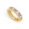 Image 1 : Tanzanite and Diamond Channel-Set Eternity Band : 14K Yellow Gold - 3.00 CT TGW