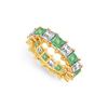 Image 1 : Diamond and Emerald Eternity Band : 14K Yellow Gold – 5.00 CT TGW