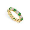 Image 1 : Diamond and Emerald Eternity Band : 18K Yellow Gold - 3.00 CT TGW