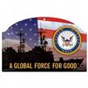 Image 1 : US Navy Flag 11X17 Wood Sign
