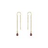 Image 1 : Garnet Thread Earrings : 14K Yellow Gold - 2.00 CT TGW