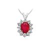 Image 1 : Ruby and Diamond Pendant : 14K White Gold - 2.25 CT TGW