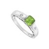 Image 1 : Peridot and Diamond Ring : 14K White Gold - 1.00 CT TGW