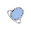 Image 1 : Sterling Silver Aqua Chalcedony and Cubic Zirconia Ring 16.00 CT TGW