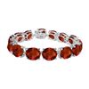 Image 1 : Sterling Silver Prong Set Oval Garnet Bracelet with 50.00 CT TGW