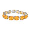 Image 1 : 14K White Gold Prong Set Oval Citrine Bracelet with 50.00 CT TGW