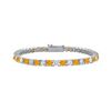 Image 1 : Citrine and Cubic Zirconia Prong Set 10K White Gold Tennis Bracelet 2.00 CT TGW