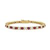 Image 1 : Ruby and Diamond Tennis Bracelet : 14K Yellow Gold - 2.00 CT TGW