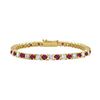 Image 1 : Ruby and Diamond Tennis Bracelet : 14K Yellow Gold - 5.00 CT TGW