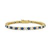 Image 1 : Sapphire and Diamond Tennis Bracelet : 14K Yellow Gold – 5.00 CT TGW