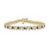 Image 1 : Sapphire and Diamond Tennis Bracelet : 14K Yellow Gold - 3.00 CT TGW
