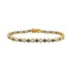 Image 1 : Sapphire and Diamond Tennis Bracelet : 14K Yellow Gold - 2.00 CT TGW