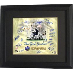 New York Yankees Signed 16X20 Photo Custom Framed 1998 World Series Champions Celebration Collage 18