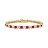 Image 1 : Ruby and Diamond Tennis Bracelet : 14K Yellow Gold - 2.00 CT TGW