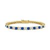 Image 1 : Sapphire and Diamond Tennis Bracelet : 14K Yellow Gold – 4.00 CT TGW