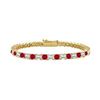 Image 1 : Ruby and Diamond Tennis Bracelet : 14K Yellow Gold - 5.00 CT TGW