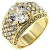 Image 1 : Gold Oval Cubic Zirconia Ring