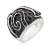 Image 1 : Black Cubic Zirconia Snake Inspired Cocktail Ring
