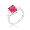 Image 1 : Classic Fuchsia Rhodium Engagement Ring