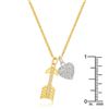 Image 1 : Pave Heart and Arrow Pendant