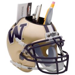 Washington Huskies (Gold) NCAA Football Schutt Mini Helmet Desk Caddy