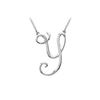 Image 1 : Plain Letter Y Script Pendant - .925 Sterling Silver