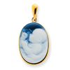 Image 1 : 14K 13X18mm Baby Agate Cameo With Sentiment Pendant