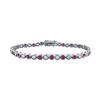 Image 1 : Ruby and Diamond Tennis Bracelet : Platinum - 4.00 CT TGW