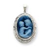 14K WG Everlasting Love Diamond Cameo W/Sentiment Pendant