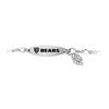 Image 1 : Stainless Steel Chicago Bears Team Name and Logo Dangle Bracelet - 7.5 Inches