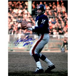 Y.A. Tittle Signed Giants Action 8X10 Photo W/HOF'71