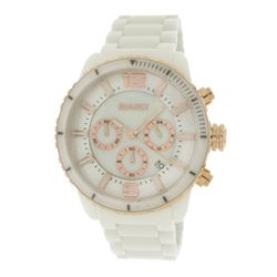 Roberto Bianci Unisex Rose Gold Plated White Ceramic Chronograph Watch-5875M