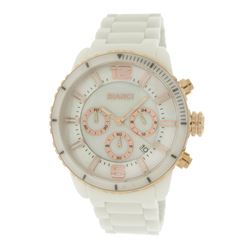 Roberto Bianci Unisex Rose Gold Plated White Ceramic Chronograph Watch-5875M