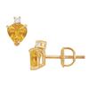 Image 1 : Diamond and Citrine Stud Earrings : 14K Yellow Gold - 2.04 CT TGW