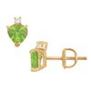 Image 1 : Diamond and Peridot Stud Earrings : 14K Yellow Gold - 2.04 CT TGW