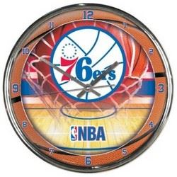 Philadelphia 76Ers Chrome Round Wall Clock