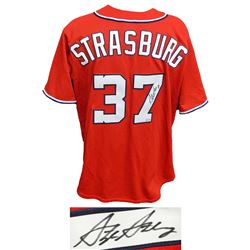 Stephen Strasburg Signed Washington Nationals Red Majestic Replica Jersey