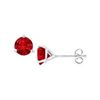 Image 1 : 14K White Gold Martini Style Ruby Stud Earrings with 1.00 CT TGW