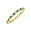 Image 1 : Emerald and Diamond Eternity Bangle : 14K Yellow Gold - 6.00 CT TGW