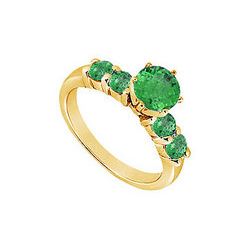 Emerald Ring : 14K Yellow Gold - 0.75 CT TGW