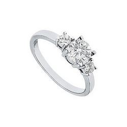 Three Stone Diamond Engagement Ring : Platinum - 1.00 CT Diamonds