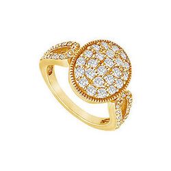 Diamond Circle Ring : 14K Yellow Gold - 1.00 CT Diamonds