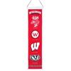 Image 1 : Wisconsin Badgers Wool Heritage Banner - 8"X32"