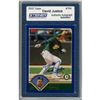 Image 1 : David Justice Signed 2002 Topps Card - Athletics - Swinging Through/About To Run (Slabbed By Steiner