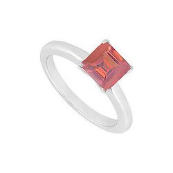 Ruby Ring : 14K White Gold - 0.75 CT TGW