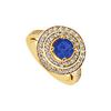 Image 1 : Sapphire and Diamond Engagement Ring : 14K Yellow Gold - 1.00 CT TGW