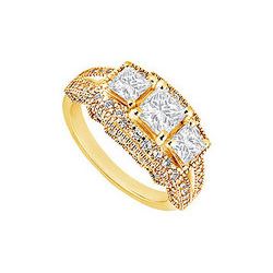 Diamond Engagement Ring : 14K Yellow Gold - 1.50 CT Diamonds